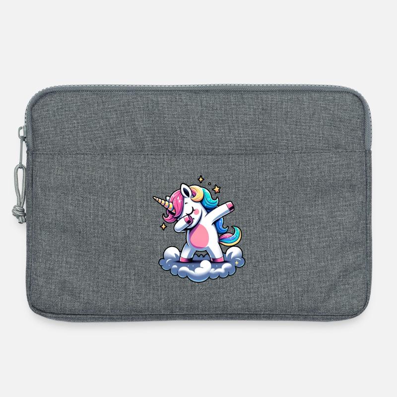 Regenbogen Einhorn Tanz - Laptoptasche 13" - Grau meliert