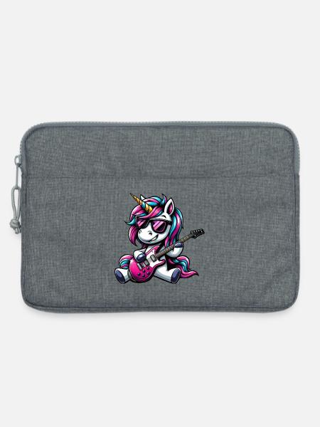 Rock & Metal Einhorn Gitarrist Band Design - Laptoptasche 13" - Grau meliert