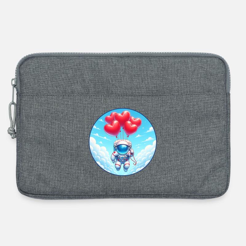 Herzballon Astronaut Wolkenflug - Laptoptasche 13" - Grau meliert