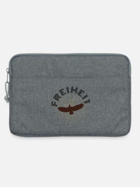 Adler mit Sonnenstrahlen-Hintergrund - Laptoptasche 13" - Grau meliert
