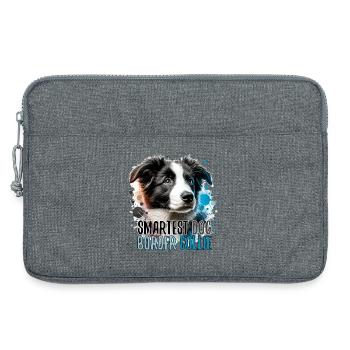 Border Collie Welpe intelligentester Hund Geschenk - Laptoptasche 13" - Grau meliert - Vorne