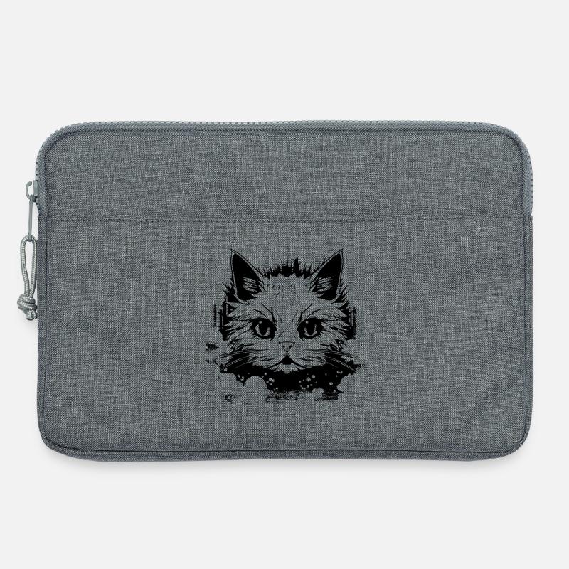 Katze Anime - Laptoptasche 13" - Grau meliert