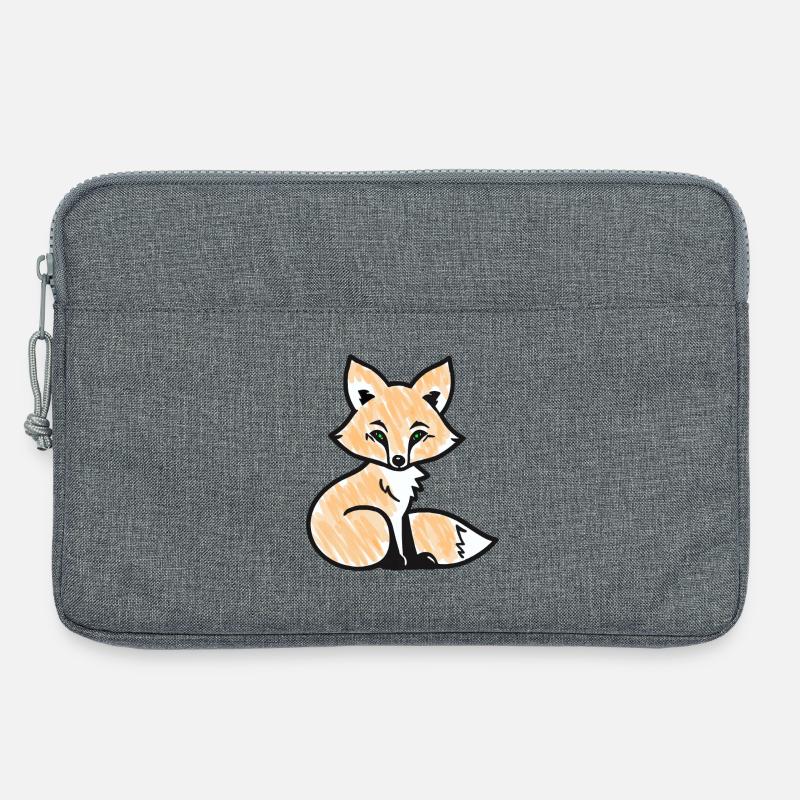 Roter Fuchs (Schwarz) - Laptoptasche 13" - Grau meliert