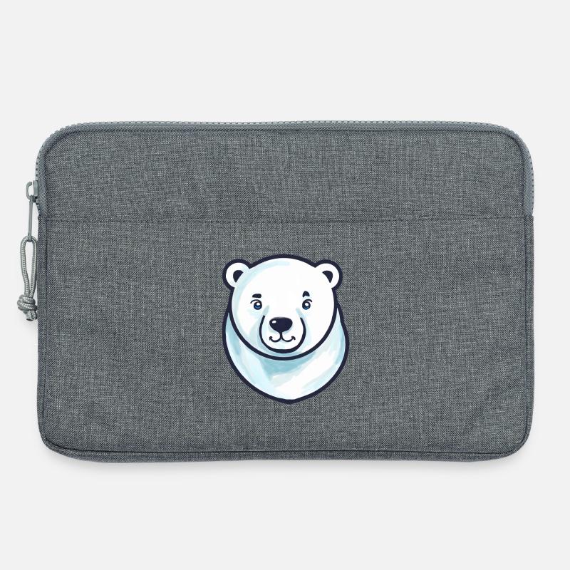 Eisbär-Kopf (Comic) - Laptoptasche 13" - Grau meliert