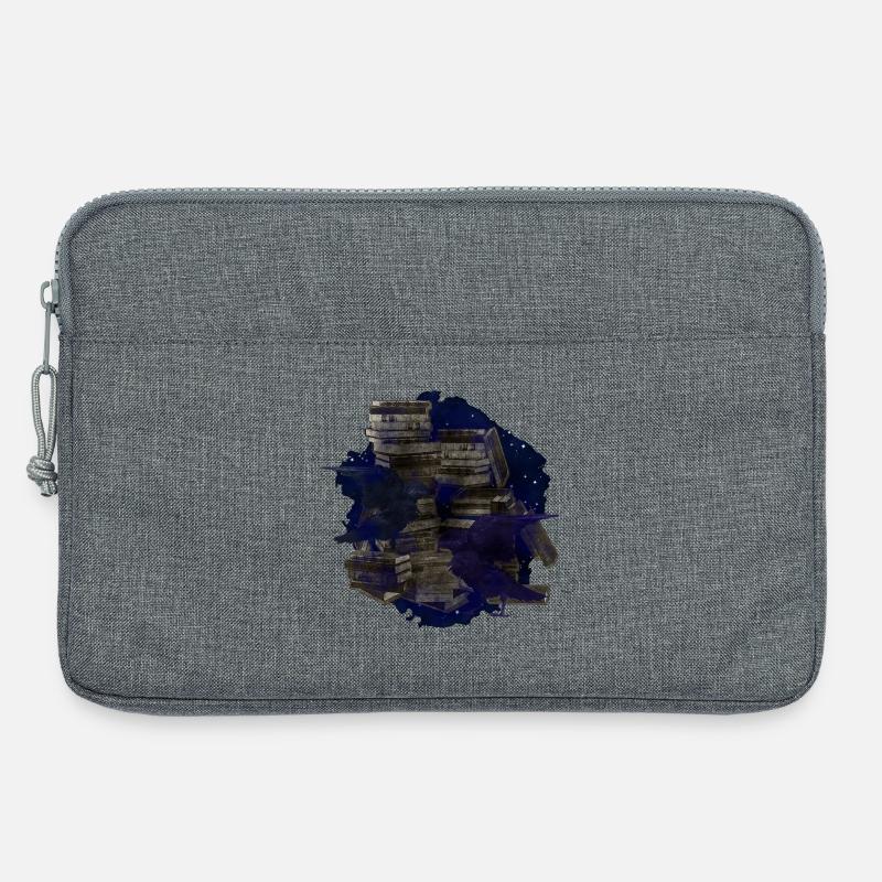 Bücher Design, kolkrabe, Geburtstagsgeschenk Mann - Laptoptasche 13" - Grau meliert