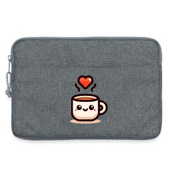 Cheery Cuppa: A Sip of Love - Laptop bag 13" - heather grey - Front