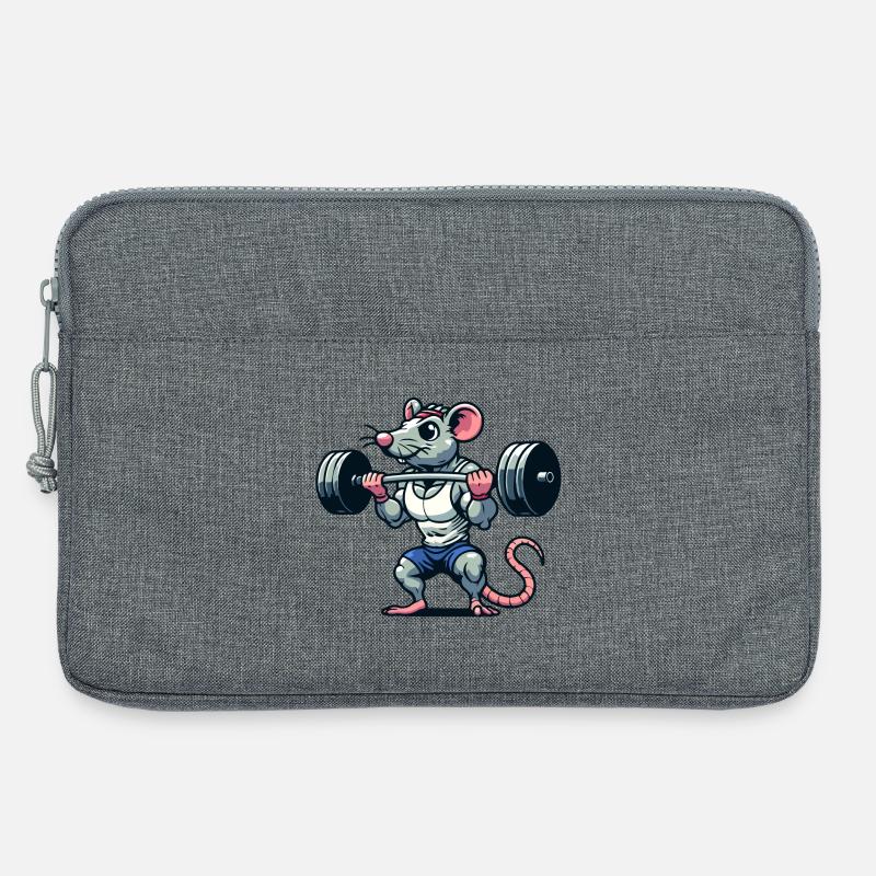 Mighty Mouse Lifter: Der Workout-Krieger - Laptoptasche 13" - Grau meliert