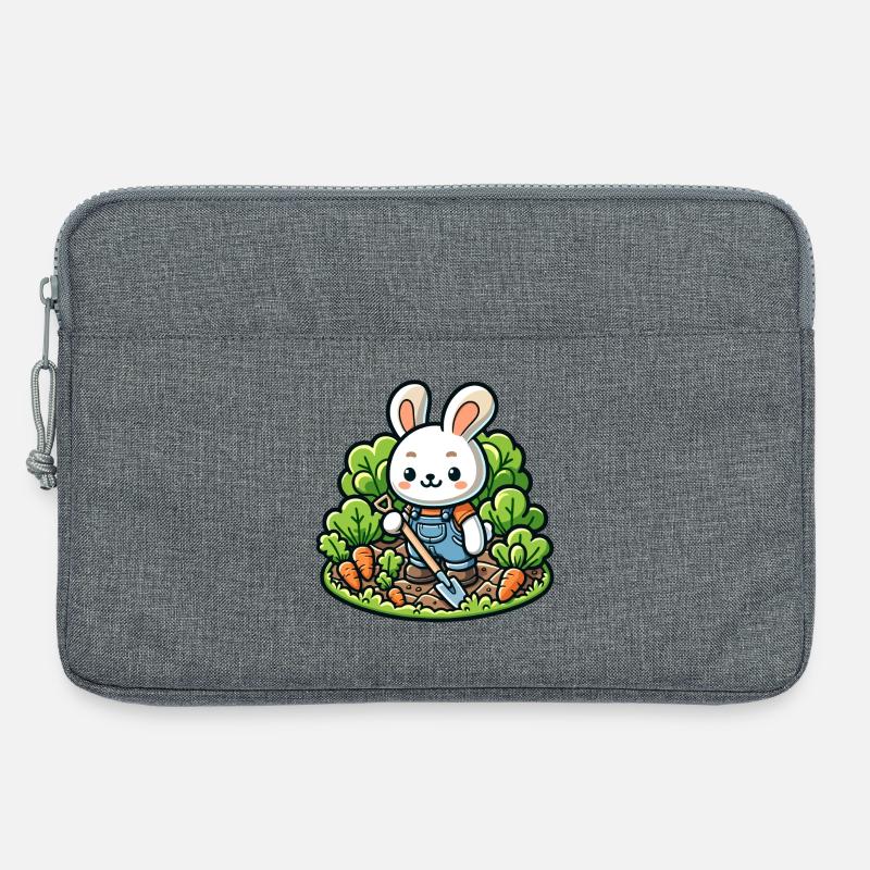 Erntetrichter: Der Gartenhase - Laptoptasche 13" - Grau meliert