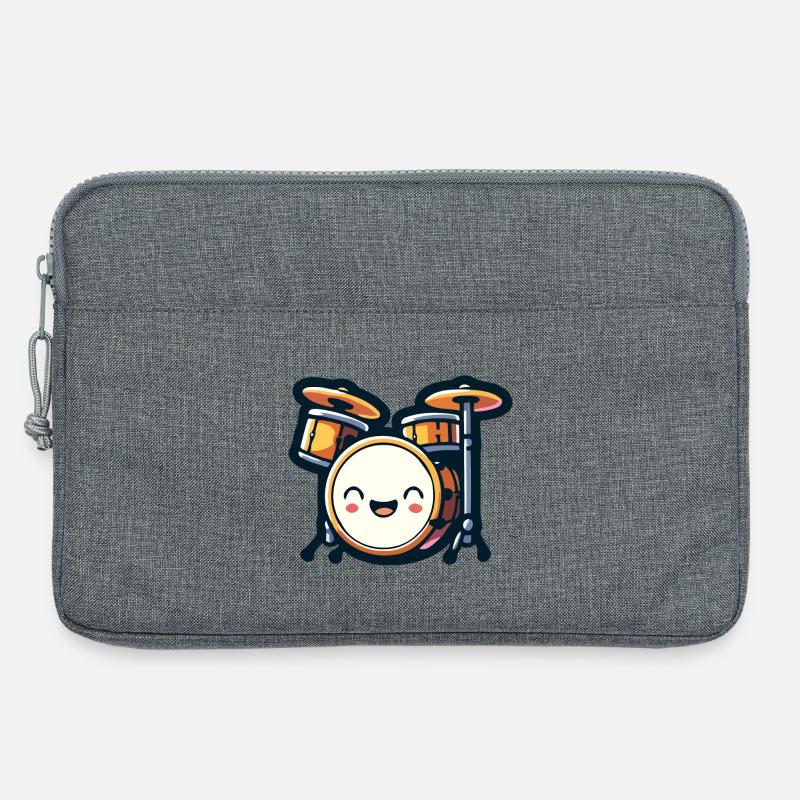 Rhythmic Rumble: The Drum Set Delight - Laptop bag 13" - heather grey