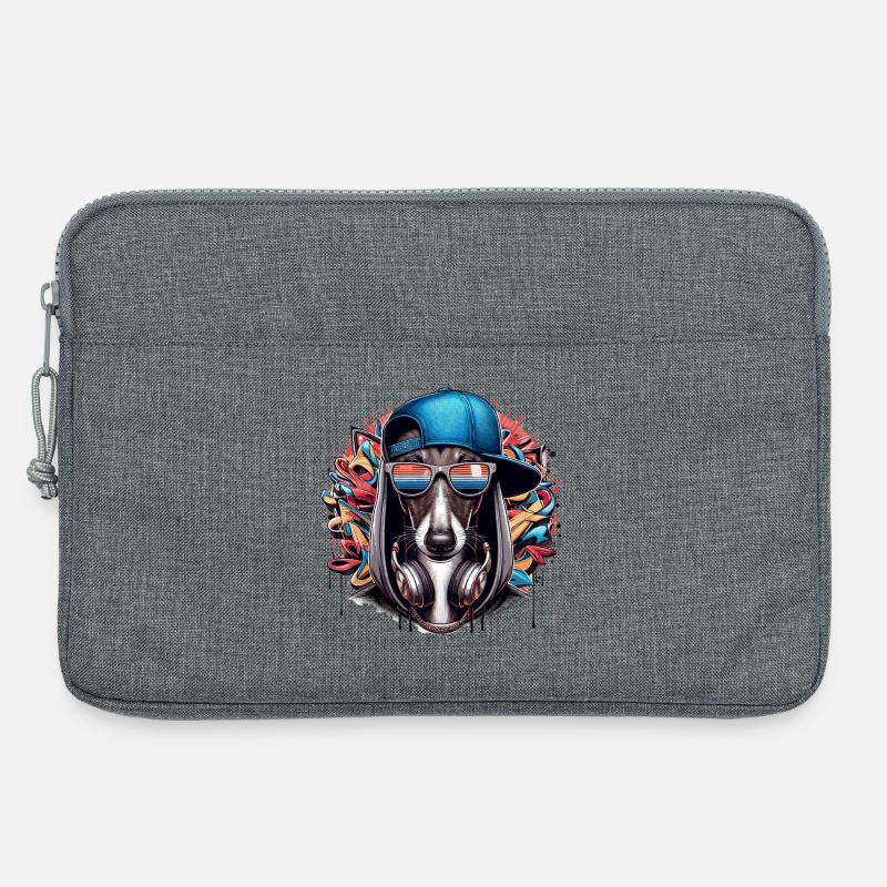 Windhund Gangsta Hund Graffiti Geschenk - Laptoptasche 13" - Grau meliert