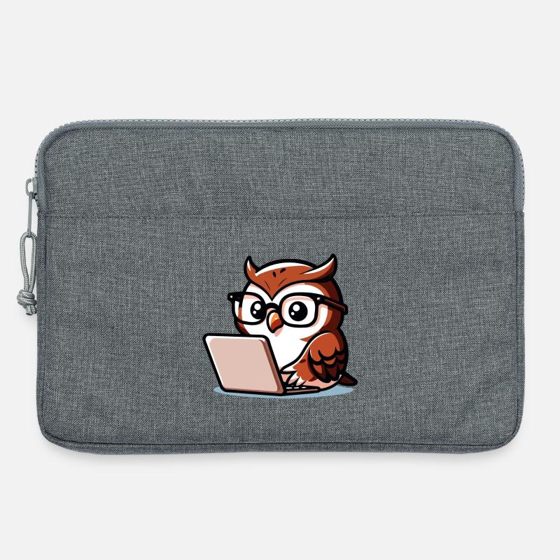 Wise Web Owl: The Knowledge Navigator - Laptop bag 13" - heather grey