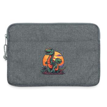 Dinosaurier Papa Dino Vater Sohn Vintage Retro - Laptoptasche 13" - Grau meliert - Vorne