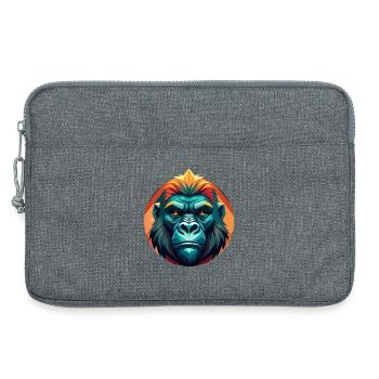 Gorille néon tribal - Sacoche pour ordinateur portable 13 pouces - gris chiné - Devant