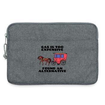 Tanken Cooler Spruch Energiespeicher Strom - Laptoptasche 13" - Grau meliert - Vorne