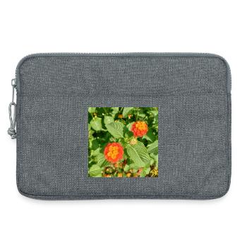 Jardin fleuri – Atmosphère colorée - Sacoche pour ordinateur portable 13 pouces - gris chiné - Devant