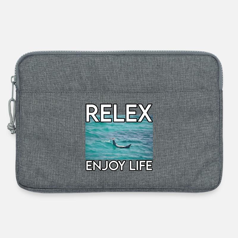 Relax am Meer – Lebensfreude - Laptoptasche 13" - Grau meliert