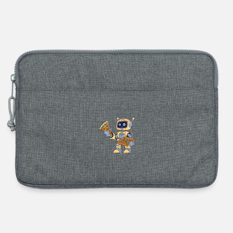 Robot eats pizza - Laptop bag 13" - heather grey