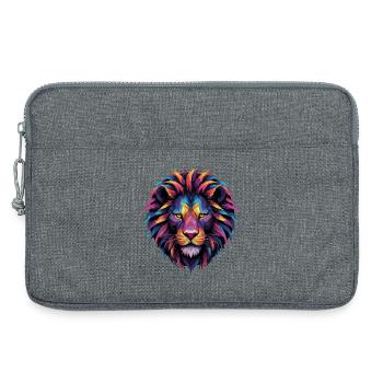 Lion Lion Head Geometric Geometry Colorful Gift - Laptop bag 13" - heather grey - Front