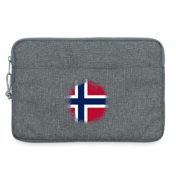 Conception du drapeau de la Norvège Grunge Norge Norvège - Sacoche pour ordinateur portable 13 pouces - gris chiné - Devant