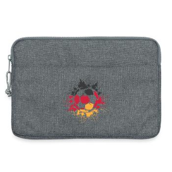 Fußball Farbexplosion Deutschland Fußballspiel - Laptoptasche 13" - Grau meliert - Vorne