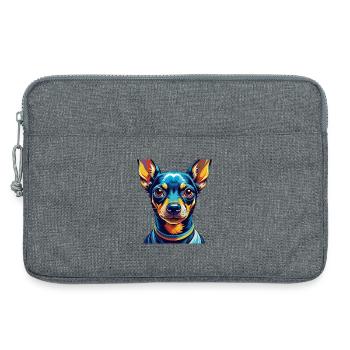 Miniature Pinscher Dog Breed Cartoon Kawaii - Laptop bag 13" - heather grey - Front