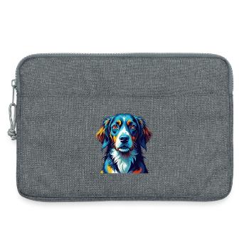 Chien de chasse norvégien race Dessin animé coloré Kawaii - Sacoche pour ordinateur portable 13 pouces - gris chiné - Devant