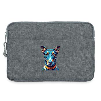 Rampur lévrier chien race coloré dessin animé Kawaii - Sacoche pour ordinateur portable 13 pouces - gris chiné - Devant