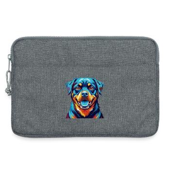Rottweiler Chien Race Coloré Dessin Animé Kawaii - Sacoche pour ordinateur portable 13 pouces - gris chiné - Devant