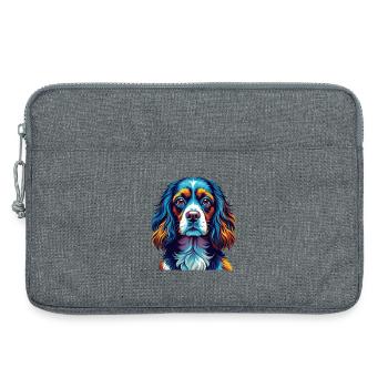 Épagneul russe Chien Race Coloré Dessin animé Kawaii - Sacoche pour ordinateur portable 13 pouces - gris chiné - Devant