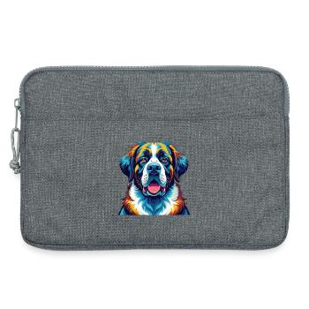 Saint Bernard Chien Race Coloré Dessin Animé Kawaii - Sacoche pour ordinateur portable 13 pouces - gris chiné - Devant