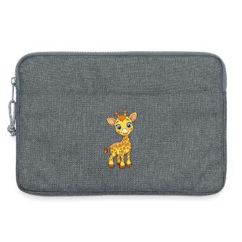 Giraffe Niedliche Zeichentrickfigur Kawaii Clipart - Laptoptasche 13" - Grau meliert - Vorne