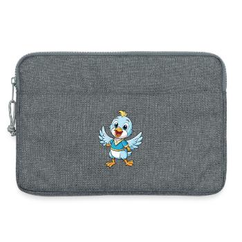 Colombe mignon personnage de dessin animé Kawaii Clipart - Sacoche pour ordinateur portable 13 pouces - gris chiné - Devant