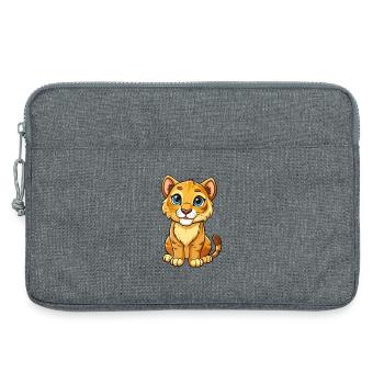 Cougar mignon personnage de dessin animé Kawaii Clipart - Sacoche pour ordinateur portable 13 pouces - gris chiné - Devant