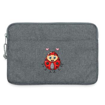 Ladybug Cute Cartoon Character Kawaii Clipart - Laptop bag 13" - heather grey - Front