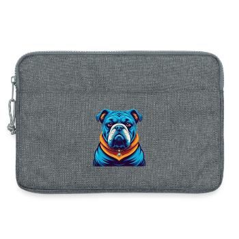 Bulldog coloré Kawaii Dessin animé Personnage Clipart - Sacoche pour ordinateur portable 13 pouces - gris chiné - Devant