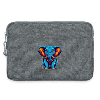 Elephant Colorful Kawaii Cartoon Character Clipart - Laptop bag 13" - heather grey - Front