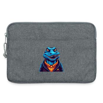Crocodile Colorful Kawaii Cartoon Character Pet - Laptop bag 13" - heather grey - Front