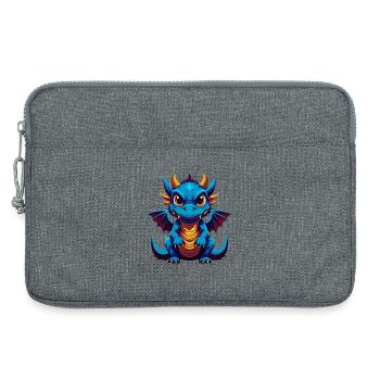 Drache Bunte Kawaii Cartoon Figur Clipart - Laptoptasche 13" - Grau meliert - Vorne