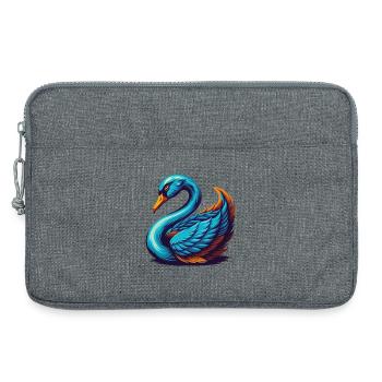cygne coloré kawaii personnage de dessin animé clipart - Sacoche pour ordinateur portable 13 pouces - gris chiné - Devant
