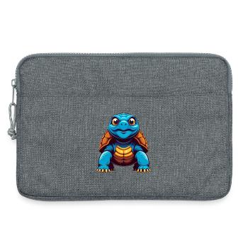 tortue coloré kawaii personnage de dessin animé clipart - Sacoche pour ordinateur portable 13 pouces - gris chiné - Devant