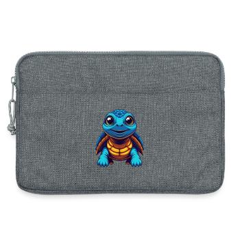 Turtle Colorful Kawaii Cartoon Character Clipart - Laptop bag 13" - heather grey - Front