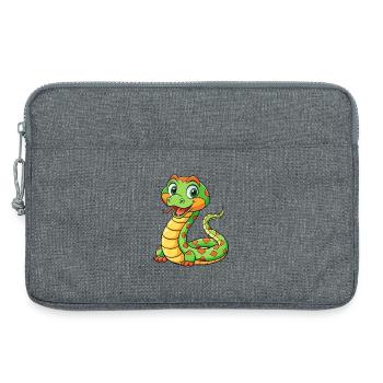 serpent mignon personnage de dessin animé Kawaii Clipart - Sacoche pour ordinateur portable 13 pouces - gris chiné - Devant