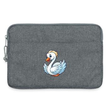 cygne mignon personnage de dessin animé Kawaii Clipart - Sacoche pour ordinateur portable 13 pouces - gris chiné - Devant