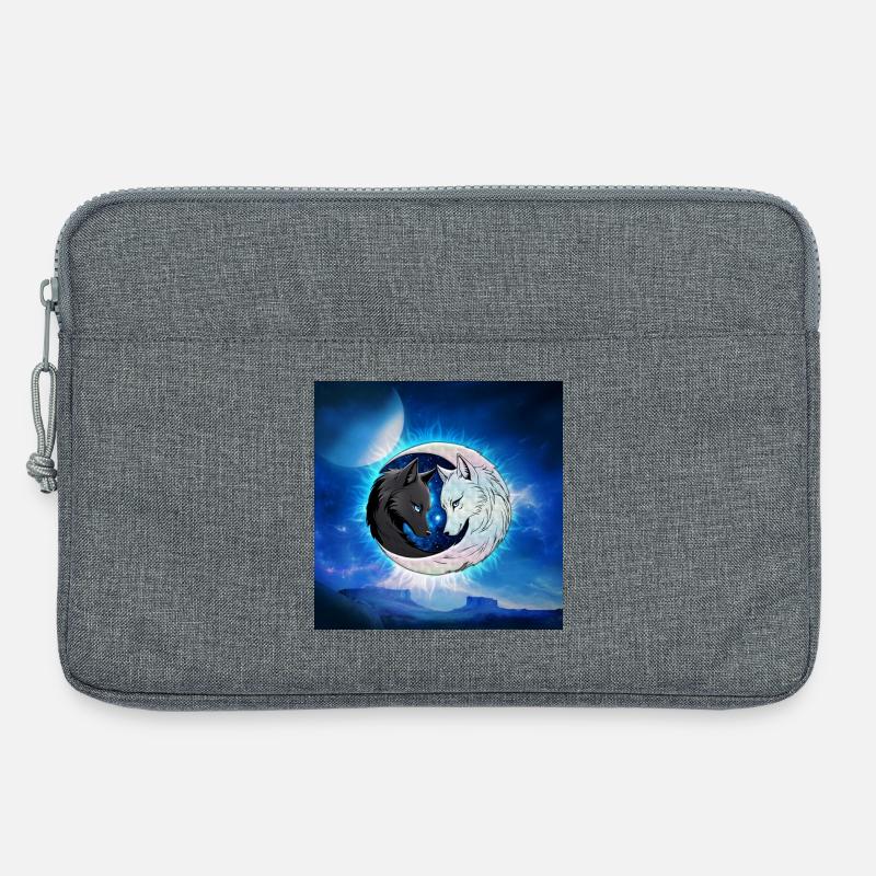 Zwei majestätische Wolfsköpfe, - Laptoptasche 13" - Grau meliert
