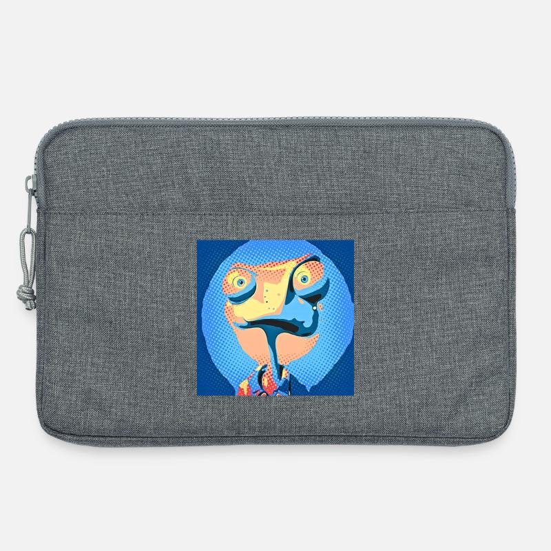 Pop Art Chamäleon in Neonfarben - Laptoptasche 13" - Grau meliert