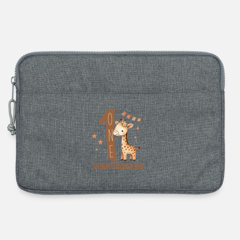Erstes Geburtstagsgiraffe Design - Laptoptasche 13" - Grau meliert