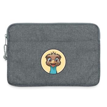 Emu Kawaii Cartoon Character Animal Pet Face - Laptop bag 13" - heather grey - Front