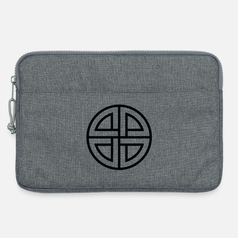 Schwarzer Schildknoten - Laptoptasche 13" - Grau meliert