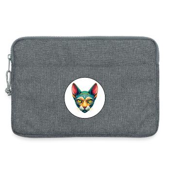 Sphynx Chat Race Dessin Animé Kawaii Animal Pet - Sacoche pour ordinateur portable 13 pouces - gris chiné - Devant