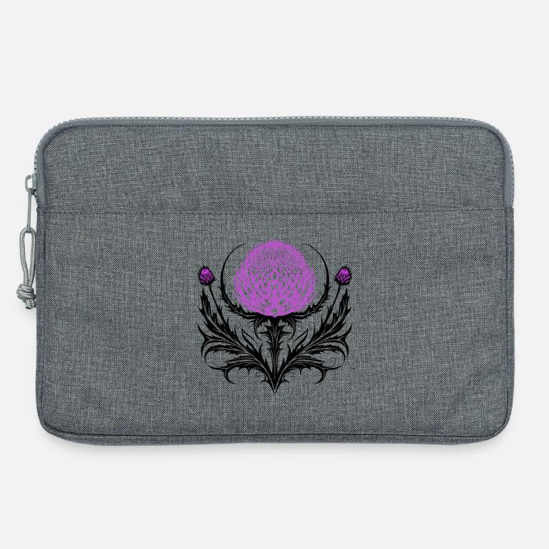 Distel Tattoo Scottish Thistle Botanical Art - Laptoptasche 13" - Grau meliert